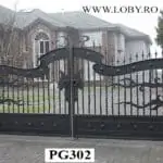 Porti si garduri model de poarta cu rama de tabla decupata